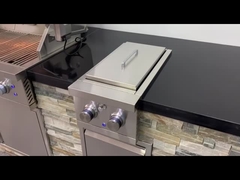 स्टेनलेस स्टील बीबीक्यू आउटडोर गैस ग्रिल डबल साइड बर्नर में निर्मित 12.6 